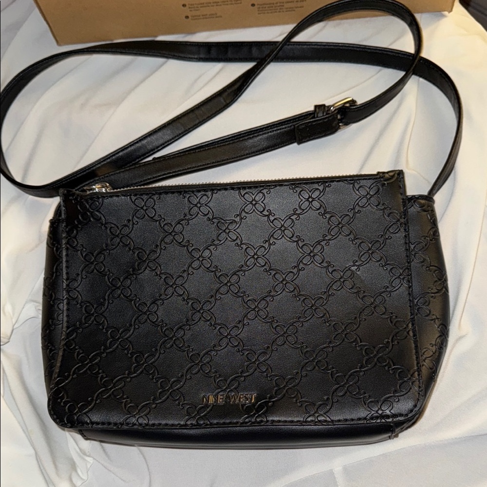 Nine West Black Embossed Crossbody Bag